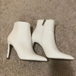 White Faux Leather Booties